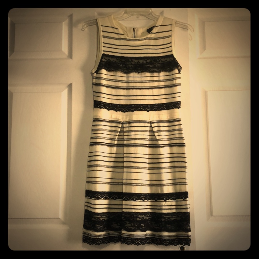Adorable White and Black Dress